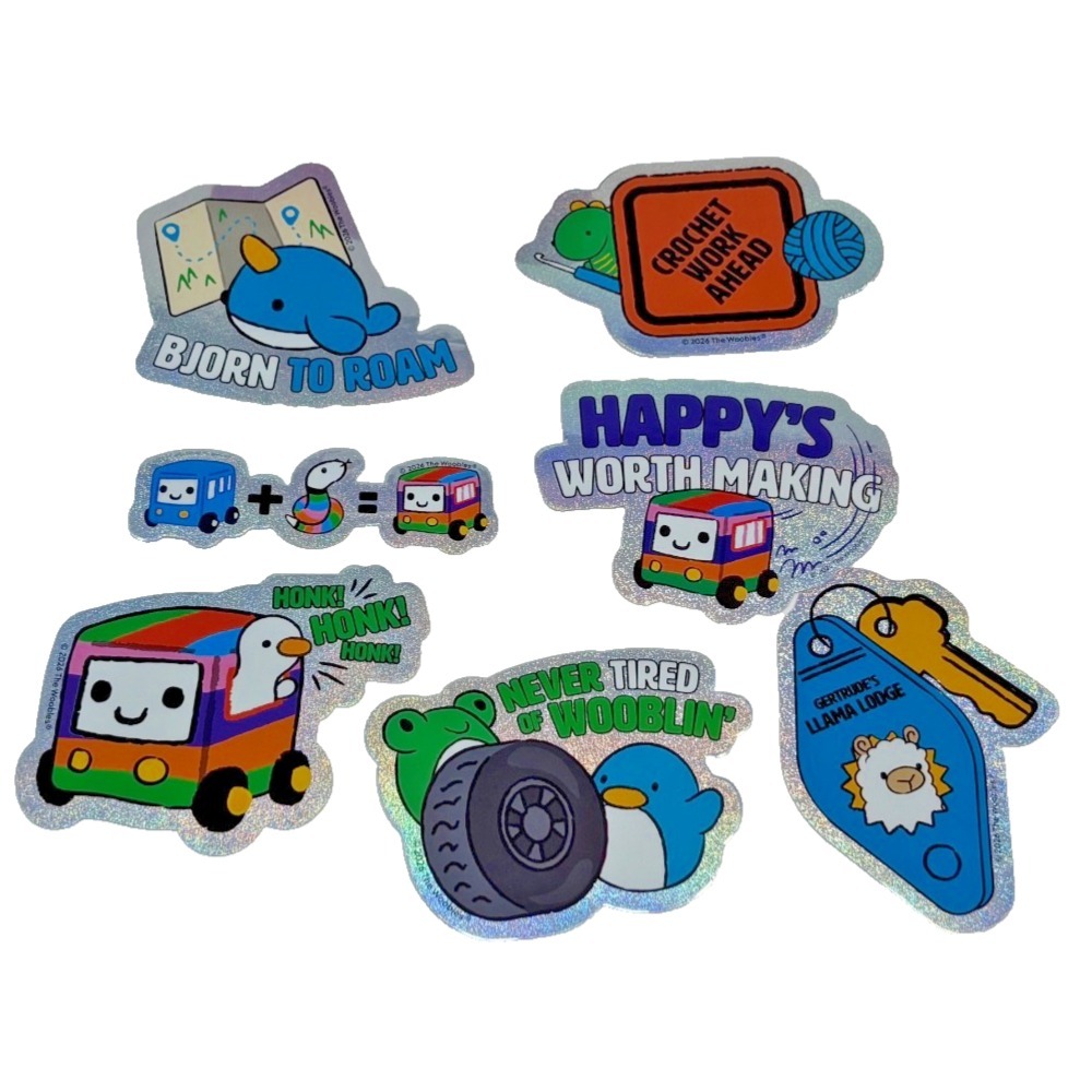 The Woobles Exclusive 2026 Wooble Wagon Tour Sticker Pack Happy's Worth Making